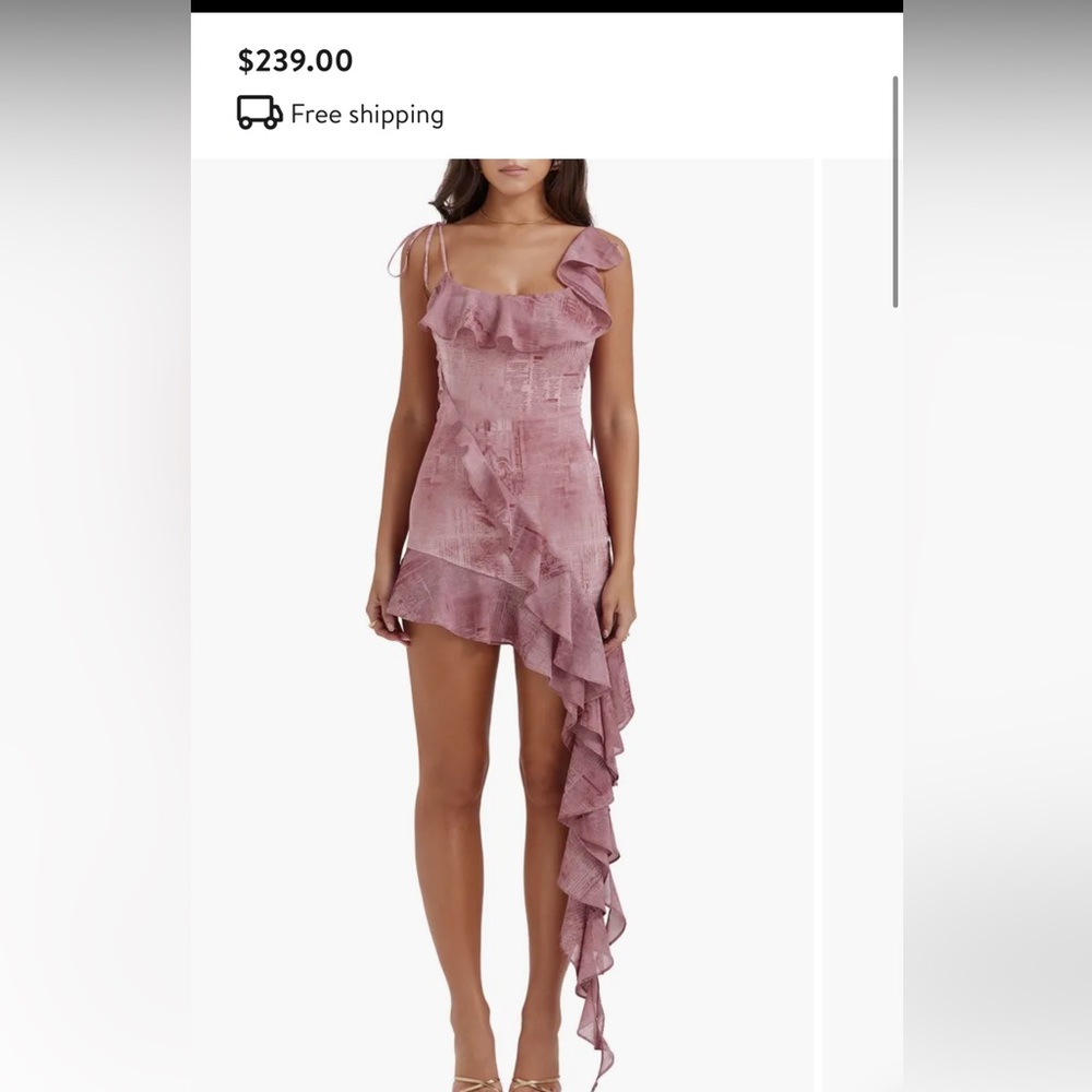 House of cb lyrah ruffle tie strap minidress